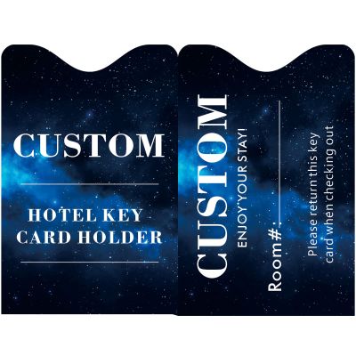 1000 Pcs Custom Hotel Key Card Envelope Pocket-Style Key Card Holder Sleeves (2.4 x 3.5 Inch) Enjoy Your Stay Keycard Cover for Hotels