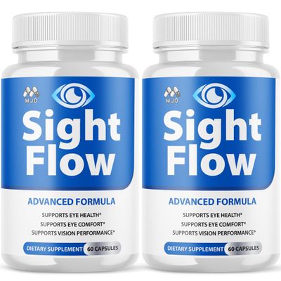(2 Pack) Sight Flow Capsules, Official SightFlow Eye Health Support Pills with All Natural Ingredients, Sight Flow Advanced Eye Health Support with Premium Vitamins for Women and Men (120 Capsules)