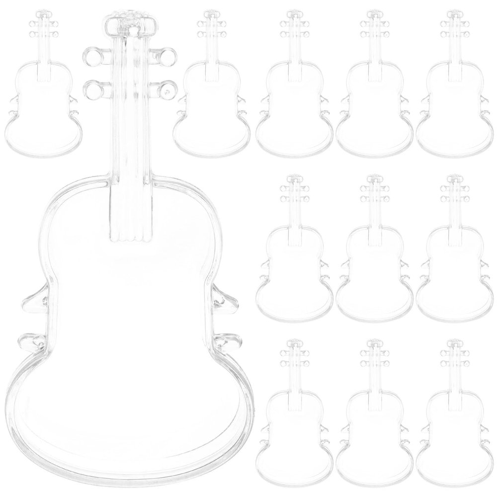 12pcs Clear Plastic Candy Boxes: Wedding Party Favor Holders - Guitar Style Sweets Display - Elegant Treat Containers - Table Candy Packaging Box