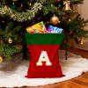simplmasygenix Personalized Christmas Sacks 12 15inch Drawstring Christmas Gift Bags with Letters, Reusable Monogram Alphabet Santa Bags for Holiday Home Party Favor Supplies (A) view 3