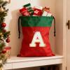 simplmasygenix Personalized Christmas Sacks 12 15inch Drawstring Christmas Gift Bags with Letters, Reusable Monogram Alphabet Santa Bags for Holiday Home Party Favor Supplies (A) view 4