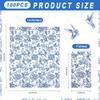 100Pcs Blue Floral Paper Napkins 3 Ply Disposable Cocktail Napkins Hummingbird Hand Towels for Bathroom Wedding Bridal Tea Party Supplies view 2