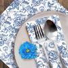 100Pcs Blue Floral Paper Napkins 3 Ply Disposable Cocktail Napkins Hummingbird Hand Towels for Bathroom Wedding Bridal Tea Party Supplies view 4