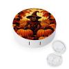 CASOWAT Halloween Pumpkin Scarecrow Contact Lens Case, Portable Round Travel Case with Mirror And 2 Pots, Leak-Proof Compact Storage for Daily Use view 1