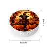 CASOWAT Halloween Pumpkin Scarecrow Contact Lens Case, Portable Round Travel Case with Mirror And 2 Pots, Leak-Proof Compact Storage for Daily Use view 2