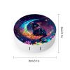 CASOWAT Black Cats Moon Contact Lens Case, Portable Round Travel Case with Mirror And 2 Pots, Leak-Proof Compact Storage for Daily Use view 2
