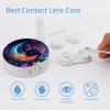 CASOWAT Black Cats Moon Contact Lens Case, Portable Round Travel Case with Mirror And 2 Pots, Leak-Proof Compact Storage for Daily Use view 3