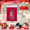 Qubist Personalized Christmas Names Santa Sack Custom Red Large Velvet Gift Drawstring Gift Wrapping Bags with initial & Name For Kids Boys Girls-Black-hatted snowman view 2