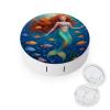 CASOWAT Mermaid Contact Lens Case, Portable Round Travel Case with Mirror And 2 Pots, Leak-Proof Compact Storage for Daily Use view 1
