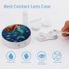 CASOWAT Mermaid Contact Lens Case, Portable Round Travel Case with Mirror And 2 Pots, Leak-Proof Compact Storage for Daily Use view 3
