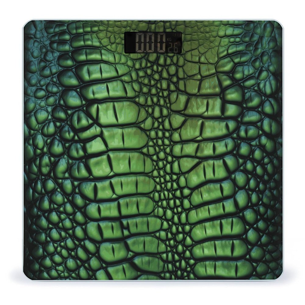 Alligator Skin Bathroom Scale for Body Weight Bathroom Weighing Scale with Backlit LCD Display Highly Accurate Measures Weight Up to 180kg