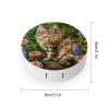 CASOWAT Cute Cat with Flowers Contact Lens Case, Portable Round Travel Case with Mirror And 2 Pots, Leak-Proof Compact Storage for Daily Use view 2