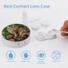 CASOWAT Cute Cat with Flowers Contact Lens Case, Portable Round Travel Case with Mirror And 2 Pots, Leak-Proof Compact Storage for Daily Use view 3