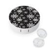 CASOWAT Winter Snowflakes Contact Lens Case, Portable Round Travel Case with Mirror And 2 Pots, Leak-Proof Compact Storage for Daily Use view 1