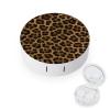 CASOWAT Leopard Print Contact Lens Case, Portable Round Travel Case with Mirror And 2 Pots, Leak-Proof Compact Storage for Daily Use view 1