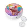 CASOWAT Cute Angel Pig Rainbow Wing Contact Lens Case, Portable Round Travel Case with Mirror And 2 Pots, Leak-Proof Compact Storage for Daily Use view 1