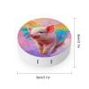 CASOWAT Cute Angel Pig Rainbow Wing Contact Lens Case, Portable Round Travel Case with Mirror And 2 Pots, Leak-Proof Compact Storage for Daily Use view 2