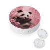 CASOWAT Cute Panda Cherry Contact Lens Case, Portable Round Travel Case with Mirror And 2 Pots, Leak-Proof Compact Storage for Daily Use view 1