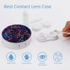 CASOWAT Neon Leopard Contact Lens Case, Portable Round Travel Case with Mirror And 2 Pots, Leak-Proof Compact Storage for Daily Use view 3
