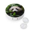CASOWAT Panda Contact Lens Case, Portable Round Travel Case with Mirror And 2 Pots, Leak-Proof Compact Storage for Daily Use view 1
