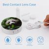 CASOWAT Panda Contact Lens Case, Portable Round Travel Case with Mirror And 2 Pots, Leak-Proof Compact Storage for Daily Use view 3