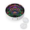 CASOWAT Sugar Skull Contact Lens Case, Portable Round Travel Case with Mirror And 2 Pots, Leak-Proof Compact Storage for Daily Use view 1
