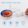 CASOWAT Basketball Contact Lens Case, Portable Round Travel Case with Mirror And 2 Pots, Leak-Proof Compact Storage for Daily Use view 3