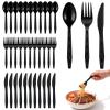 360-Pack Plastic Black Silverware Set, Disposable Cutlery view 1