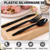 360-Pack Plastic Black Silverware Set, Disposable Cutlery view 4