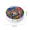 CASOWAT Patriotic Wolf Contact Lens Case, Portable Round Travel Case with Mirror And 2 Pots, Leak-Proof Compact Storage for Daily Use view 2