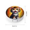 CASOWAT Cartoon Kitten Cat Contact Lens Case, Portable Round Travel Case with Mirror And 2 Pots, Leak-Proof Compact Storage for Daily Use view 2