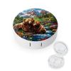 CASOWAT Cute Bear Contact Lens Case, Portable Round Travel Case with Mirror And 2 Pots, Leak-Proof Compact Storage for Daily Use view 1
