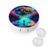 CASOWAT Planet Space Contact Lens Case, Portable Round Travel Case with Mirror And 2 Pots, Leak-Proof Compact Storage for Daily Use view 1