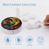 CASOWAT Moon Flowers Contact Lens Case, Portable Round Travel Case with Mirror And 2 Pots, Leak-Proof Compact Storage for Daily Use view 3