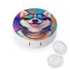 CASOWAT Husky Dog Contact Lens Case, Portable Round Travel Case with Mirror And 2 Pots, Leak-Proof Compact Storage for Daily Use view 1