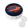 CASOWAT Football American Flag Contact Lens Case, Portable Round Travel Case with Mirror And 2 Pots, Leak-Proof Compact Storage for Daily Use view 1