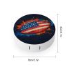 CASOWAT Football American Flag Contact Lens Case, Portable Round Travel Case with Mirror And 2 Pots, Leak-Proof Compact Storage for Daily Use view 2