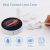 CASOWAT Football American Flag Contact Lens Case, Portable Round Travel Case with Mirror And 2 Pots, Leak-Proof Compact Storage for Daily Use view 3