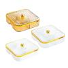 3PCS Divided Serving Tray Decorative Fruit Plate Compatible for Biscuits Fruits view 4