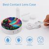 CASOWAT Rainbow Starry Sky Contact Lens Case, Portable Round Travel Case with Mirror And 2 Pots, Leak-Proof Compact Storage for Daily Use view 3