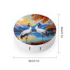 CASOWAT Cute Crane Contact Lens Case, Portable Round Travel Case with Mirror And 2 Pots, Leak-Proof Compact Storage for Daily Use view 2