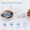 CASOWAT Cute Crane Contact Lens Case, Portable Round Travel Case with Mirror And 2 Pots, Leak-Proof Compact Storage for Daily Use view 3