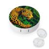 CASOWAT Jungle Leopard Contact Lens Case, Portable Round Travel Case with Mirror And 2 Pots, Leak-Proof Compact Storage for Daily Use view 1