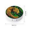 CASOWAT Jungle Leopard Contact Lens Case, Portable Round Travel Case with Mirror And 2 Pots, Leak-Proof Compact Storage for Daily Use view 2