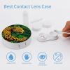 CASOWAT Jungle Leopard Contact Lens Case, Portable Round Travel Case with Mirror And 2 Pots, Leak-Proof Compact Storage for Daily Use view 3