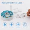 CASOWAT Cute Penguin Contact Lens Case, Portable Round Travel Case with Mirror And 2 Pots, Leak-Proof Compact Storage for Daily Use view 3