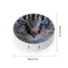 CASOWAT Blue-Eyed Cat Contact Lens Case, Portable Round Travel Case with Mirror And 2 Pots, Leak-Proof Compact Storage for Daily Use view 2