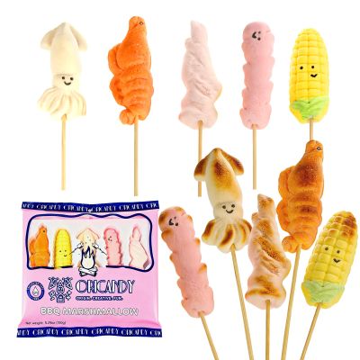 ORICANDY Roasting Marshmallows, 2 Pack (10 Sticks) Fluffy Fruit-Flavored Smores Candy for BBQ, Camping & Bonfires, Party Favors for Kids, Birthday & Bachelorette Party Treats