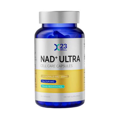 23WELL NAD+ Ultra Cell Care Capsules with Liposomal NAD+ Calcium Alpha Ketoglutarate & Trans-Resveratrol, 60 Capsules Supplements