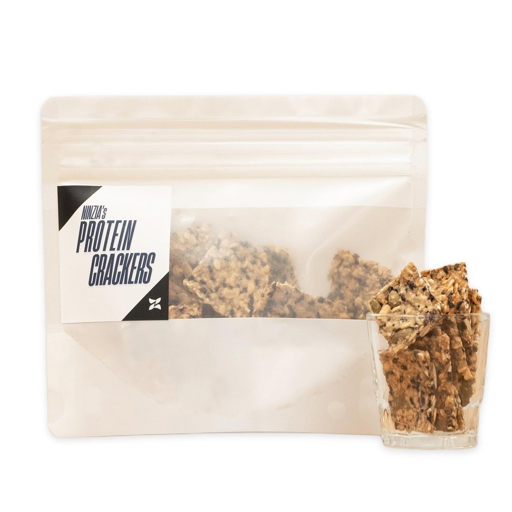 48packsNINZIA Protein Cracker 10g Protein & 7g Fiber, Savory Vegan Snack with Konjac Coating, No Added Sugar, 1.8 oz